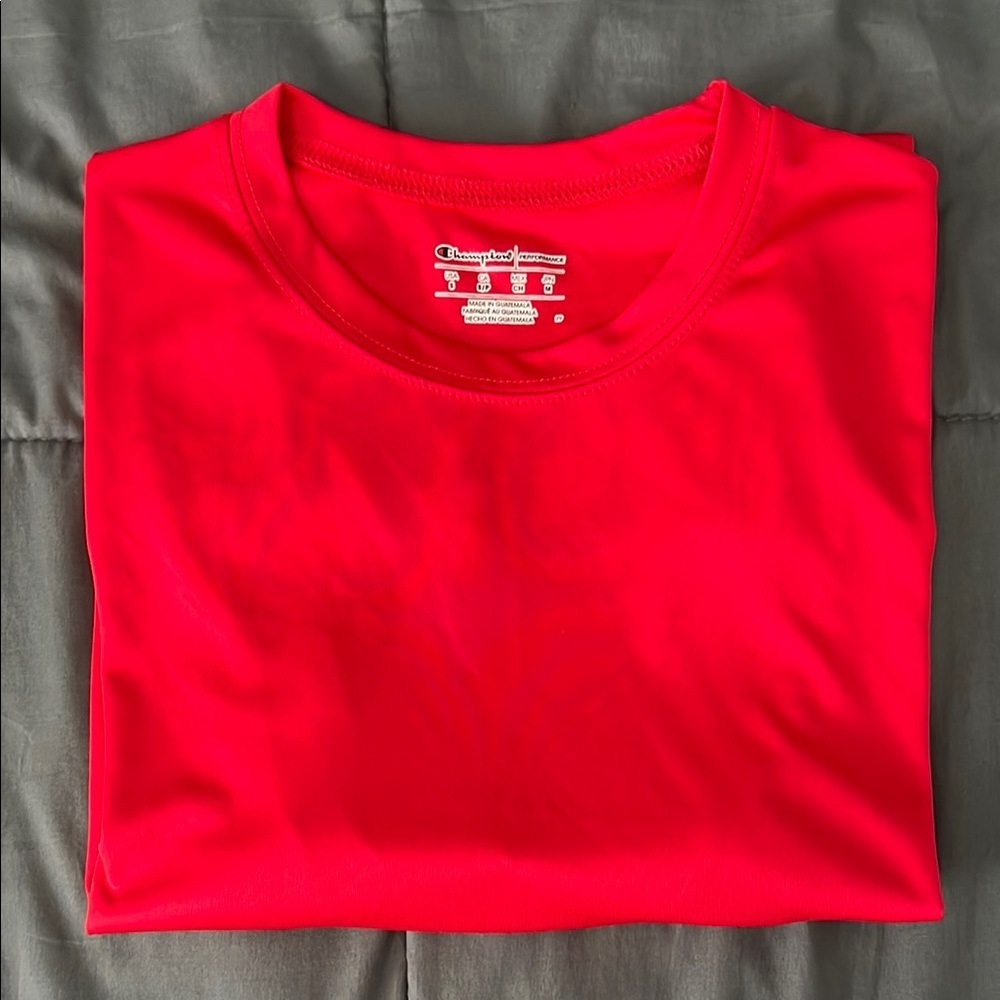 Champion Performance Short Sleeve Shirt Red Size Small